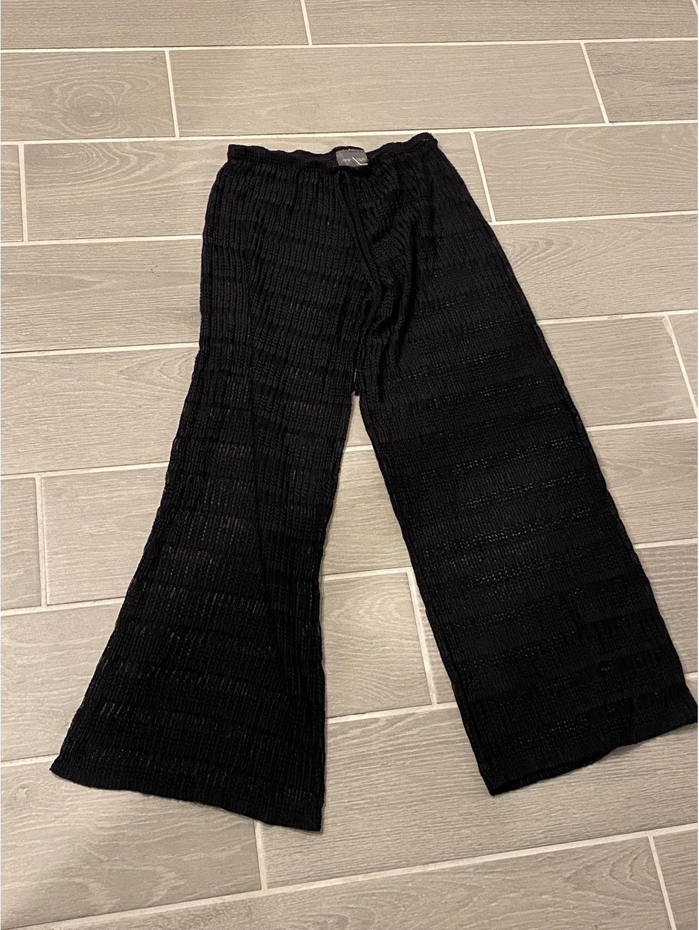 Jordan Taylor Black Textured Wide Leg Pants Size Small